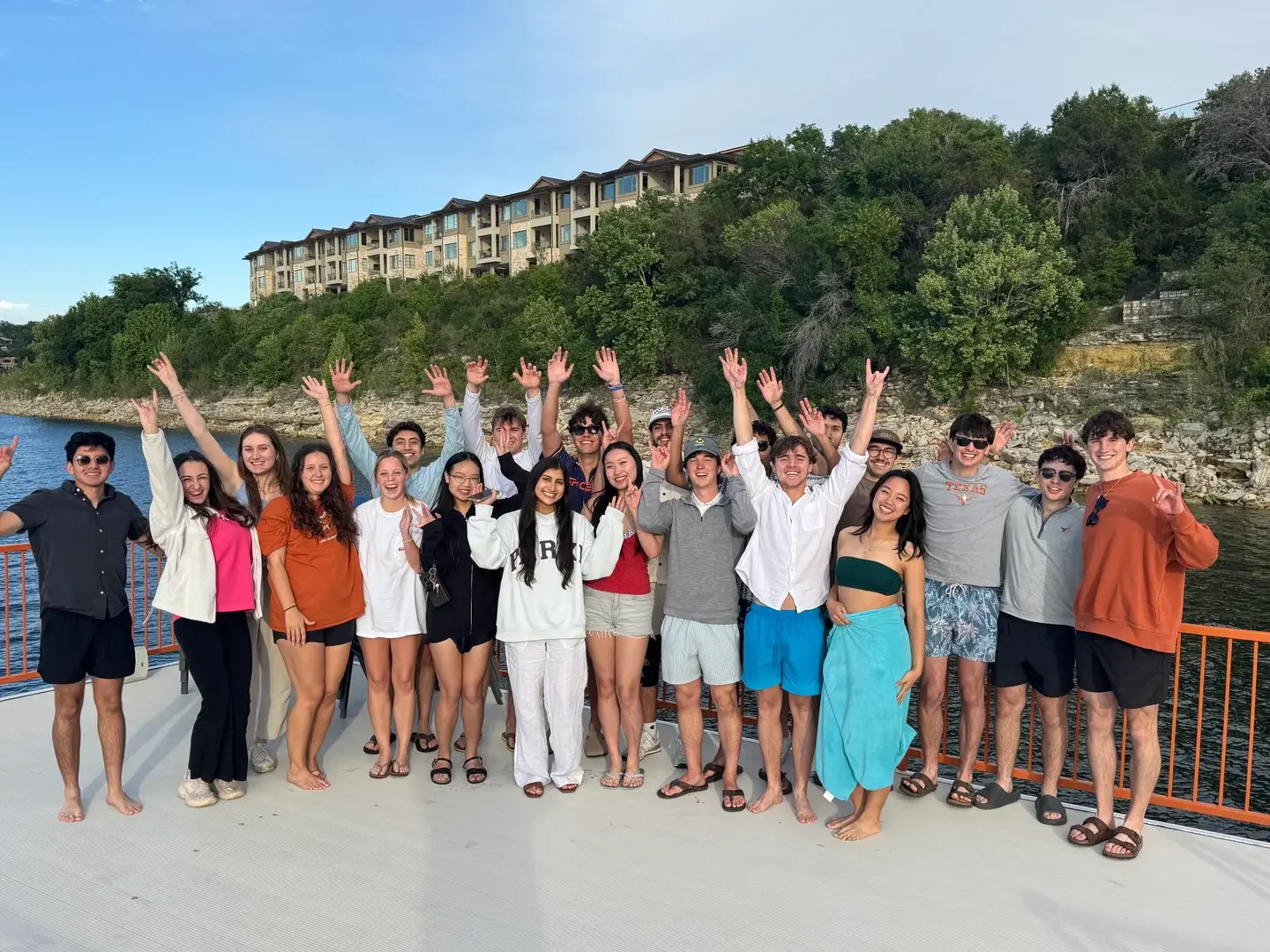 WMSO members celebrating at a lake social.