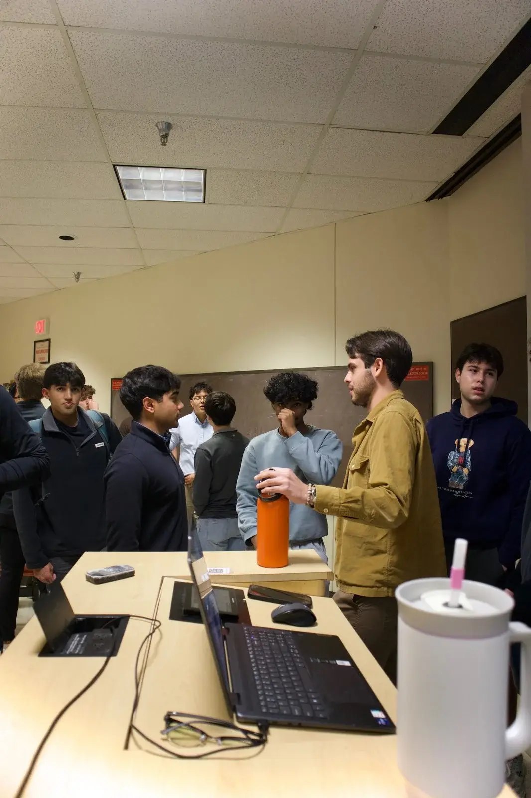 Students meeting at a WMSO information session.